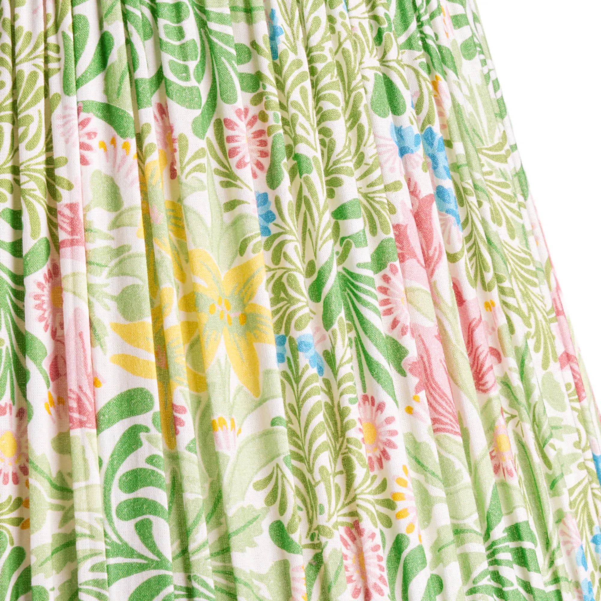 14cm tall tapered shade in boughs green and rose Bower printed cotton by Morris & Co.