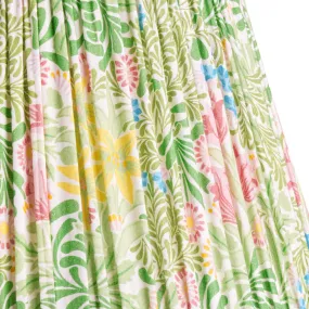 14cm tall tapered shade in boughs green and rose Bower printed cotton by Morris & Co.