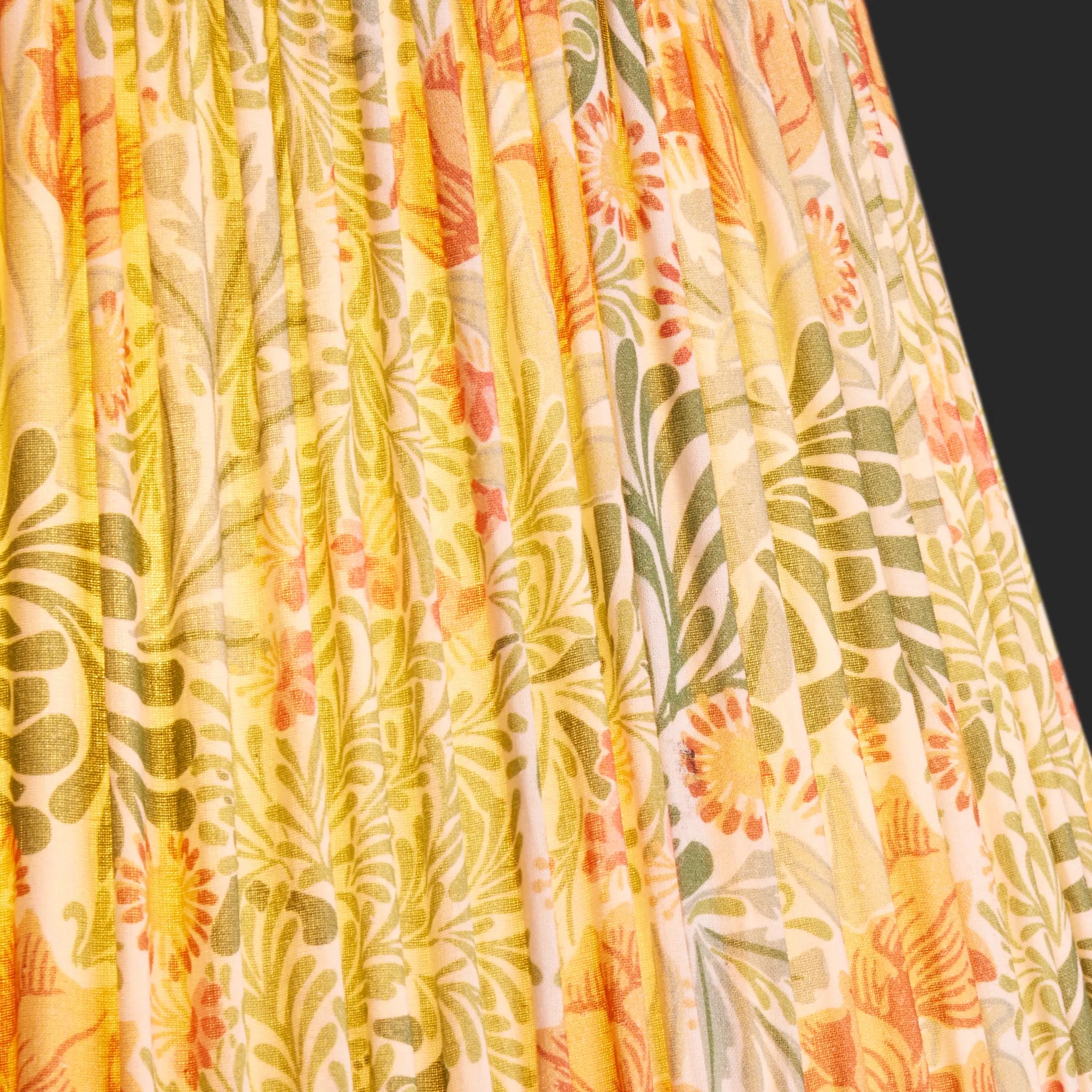 14cm tall tapered shade in herball and weld Bower printed cotton by Morris & Co.