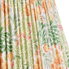 14cm tall tapered shade in herball and weld Bower printed cotton by Morris & Co.