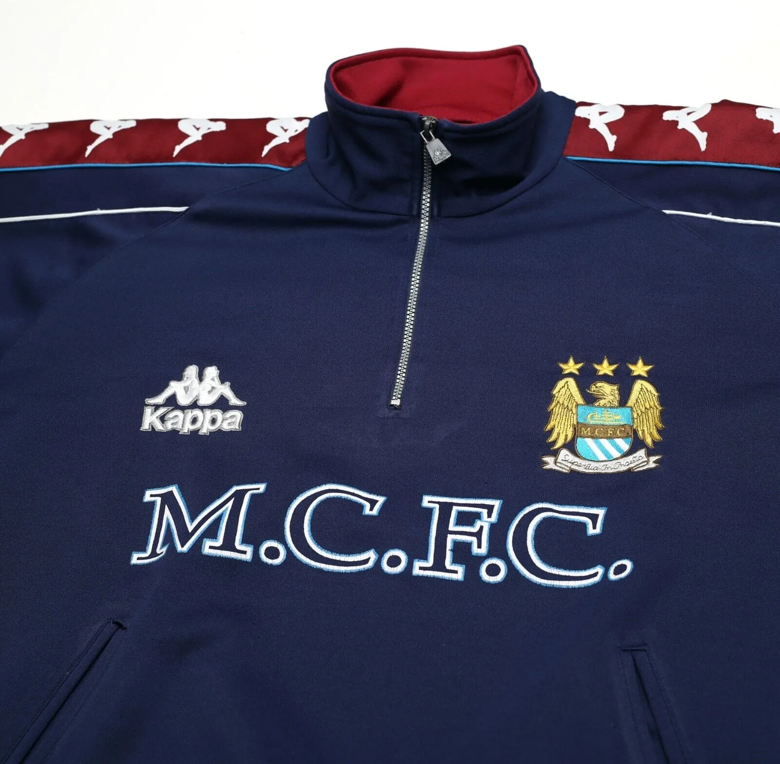 1997/99 MANCHESTER CITY Vintage Kappa Football 1/4 Zip Track Top (XL)