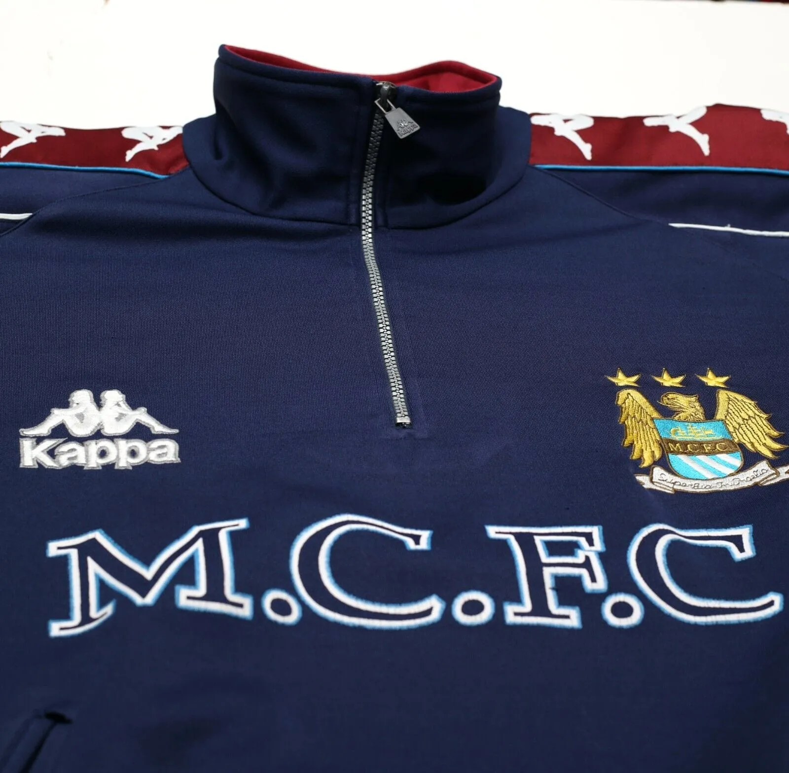 1997/99 MANCHESTER CITY Vintage Kappa Football 1/4 Zip Track Top (XL)