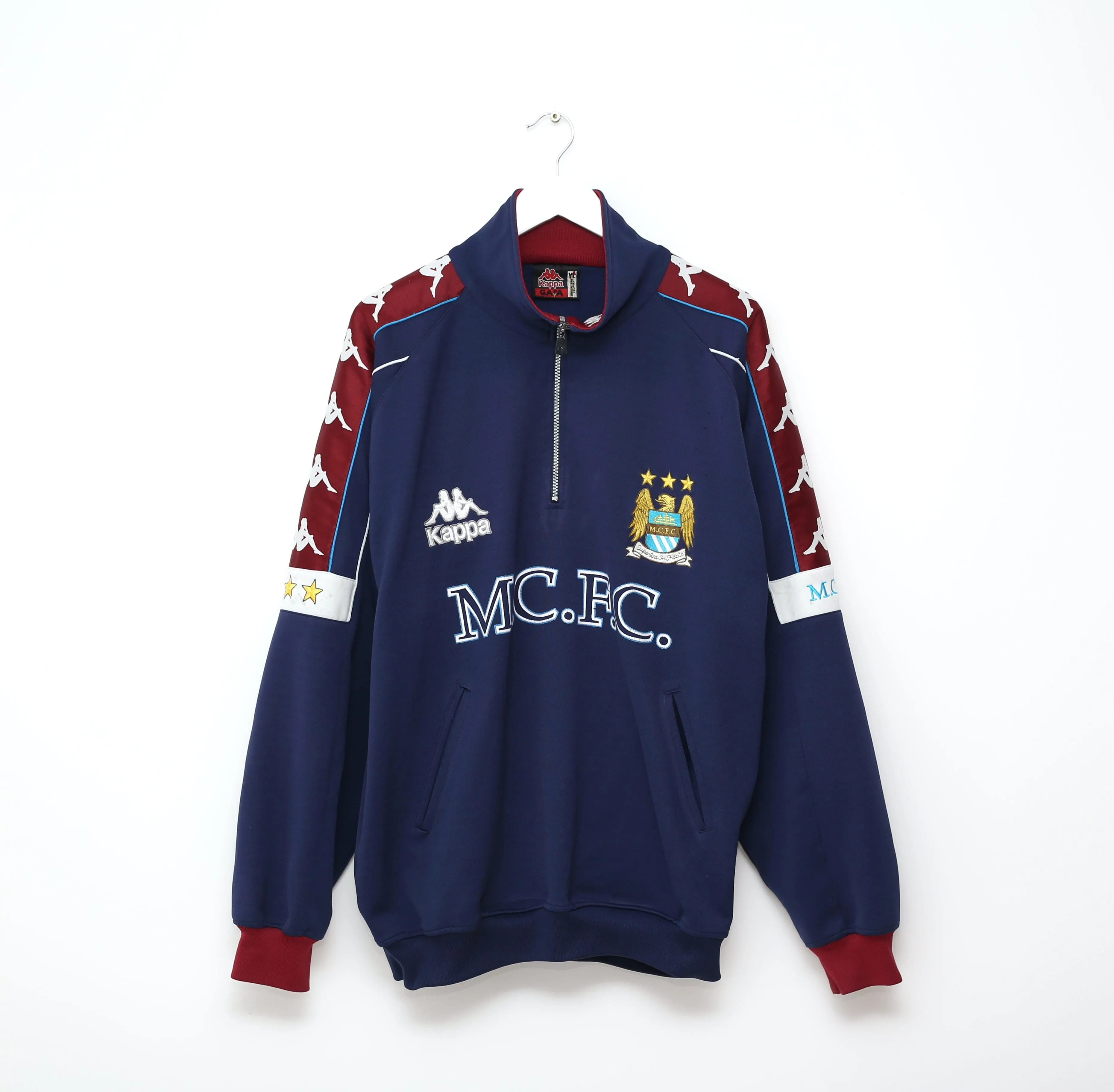 1997/99 MANCHESTER CITY Vintage Kappa Football 1/4 Zip Track Top (XL)