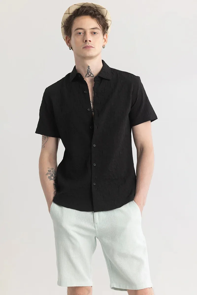 Abstractly Textured Black Shirt