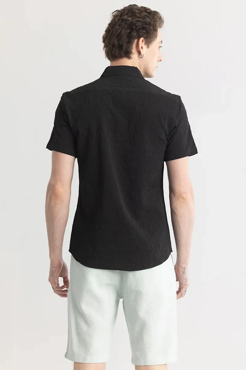 Abstractly Textured Black Shirt