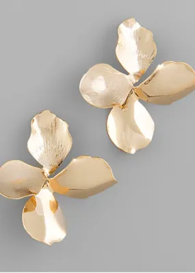 Athena Petal Earrings-Gold