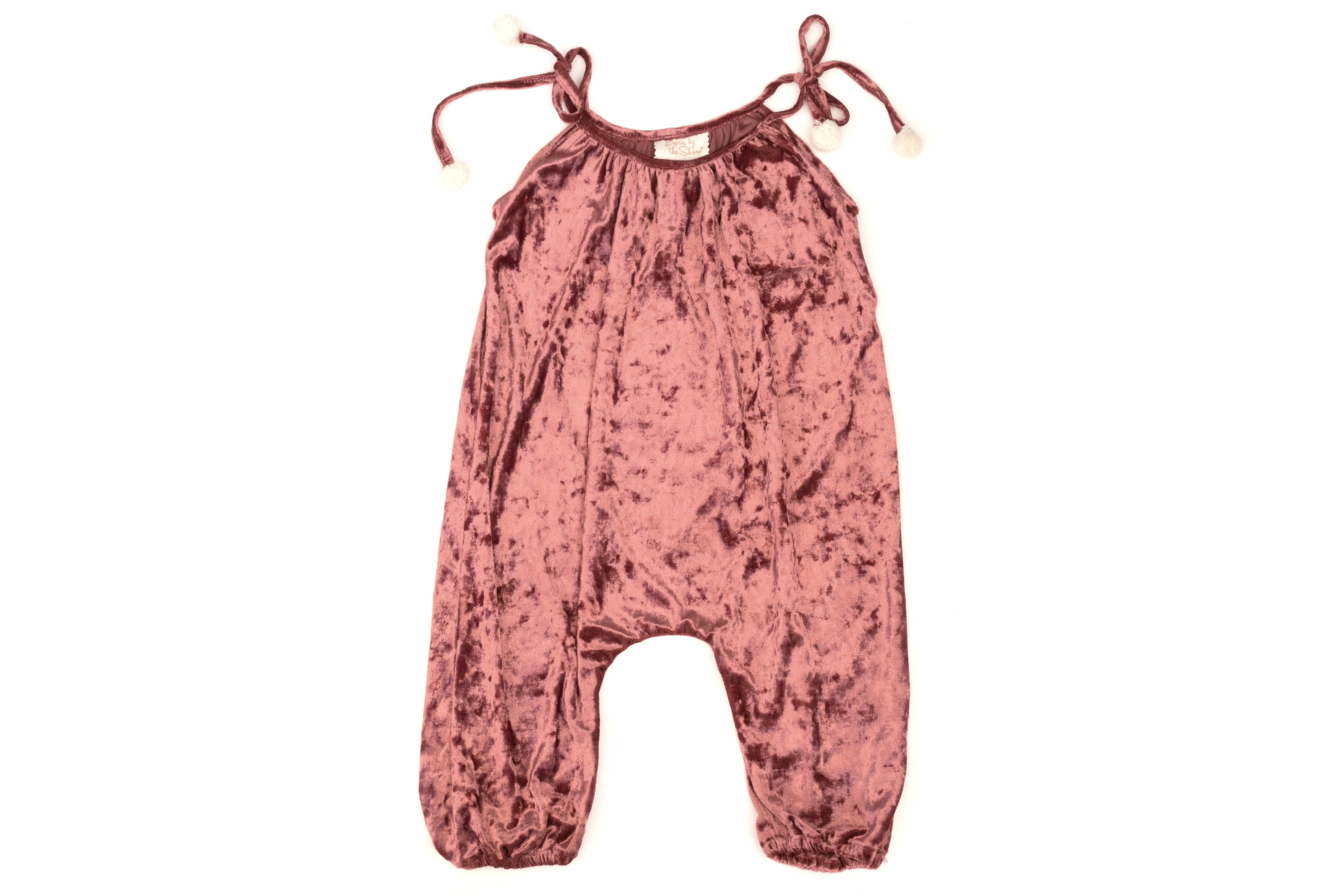 Baby & Girls Soft Velvet Jumper | Rose Wood