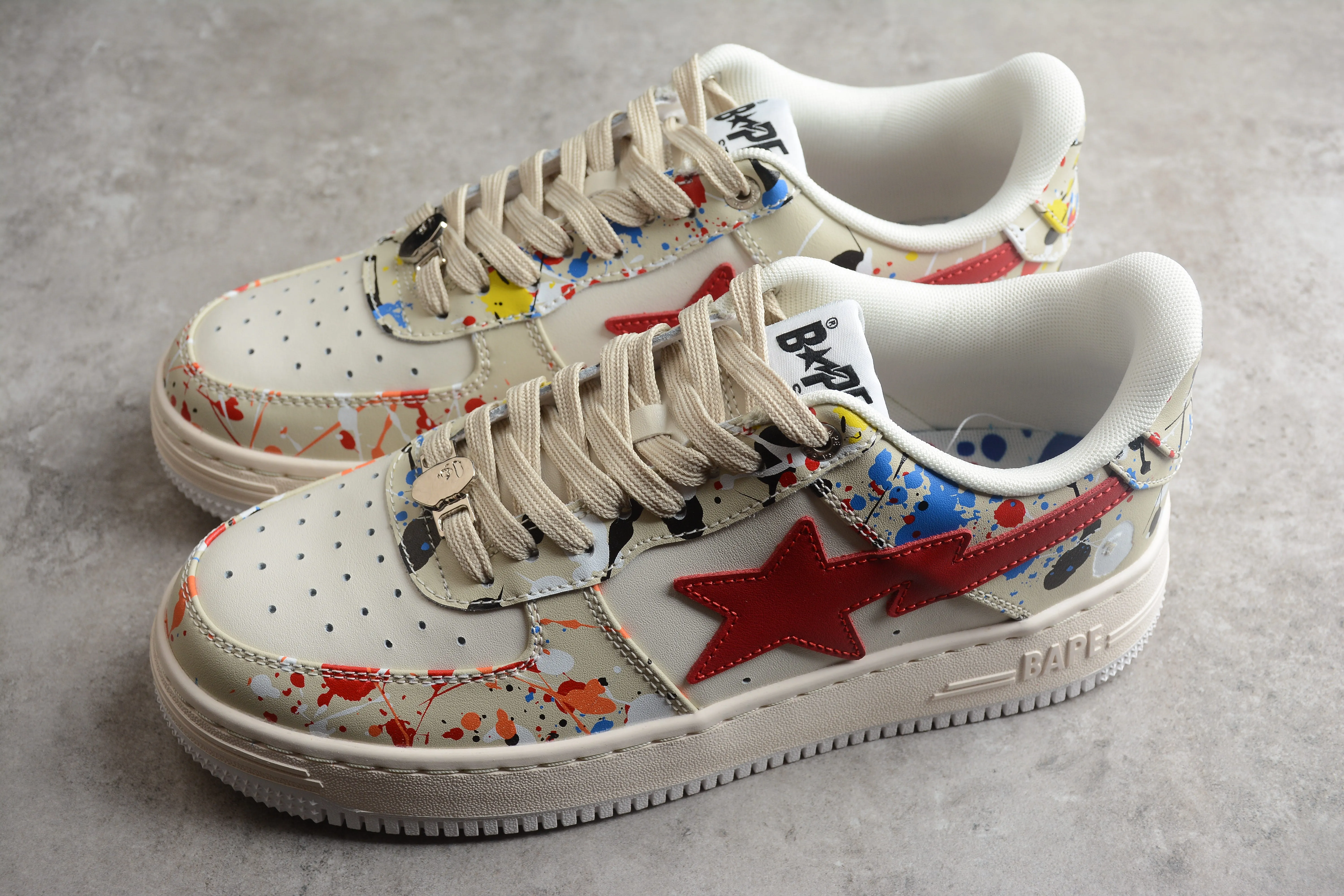 BAPE STA Splatter Low-Top Sneakers