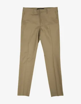 Beige Trousers with Contrast Trim