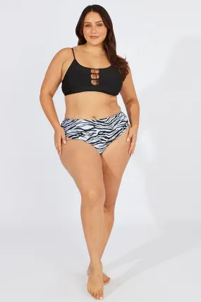 Black Animal Print Cut Out Bikini Set