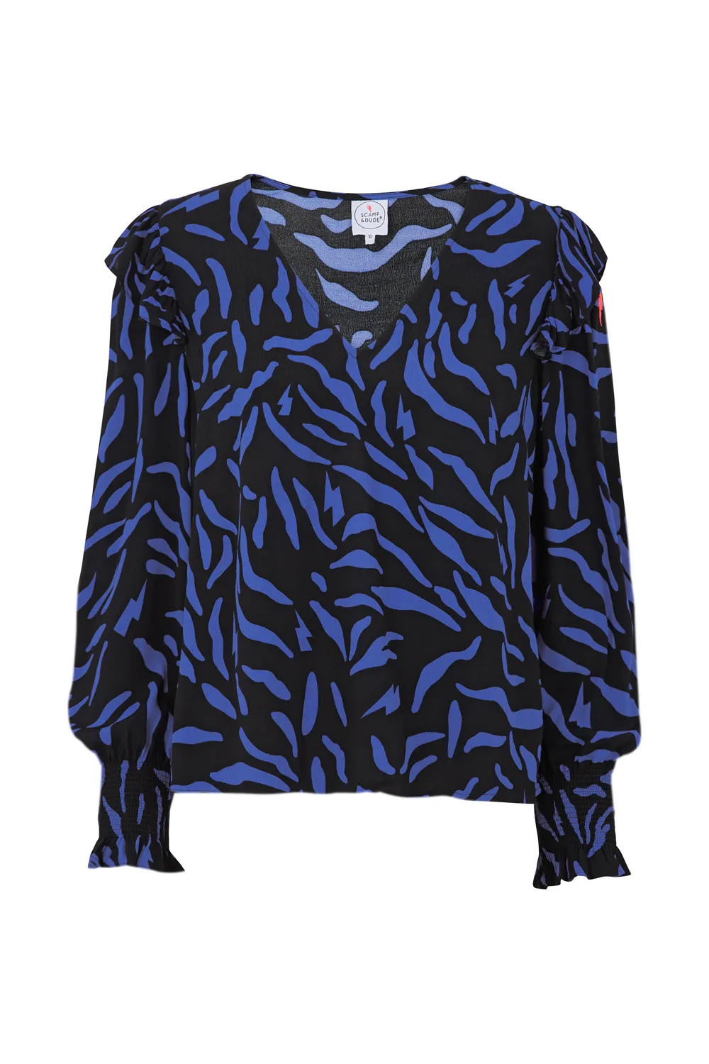 Black with Blue Zebra Top