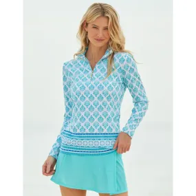 Cabana Life Performance Zip Top 594-AC-1017 - Amalfi Coast Aqua