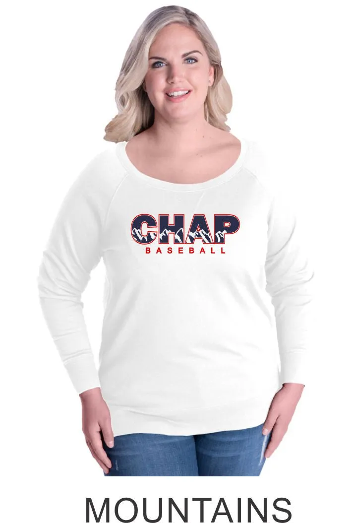 Chap Baseball Curvy Ladies Slouchy Pullover in 4 Designs- Matte or Glitter