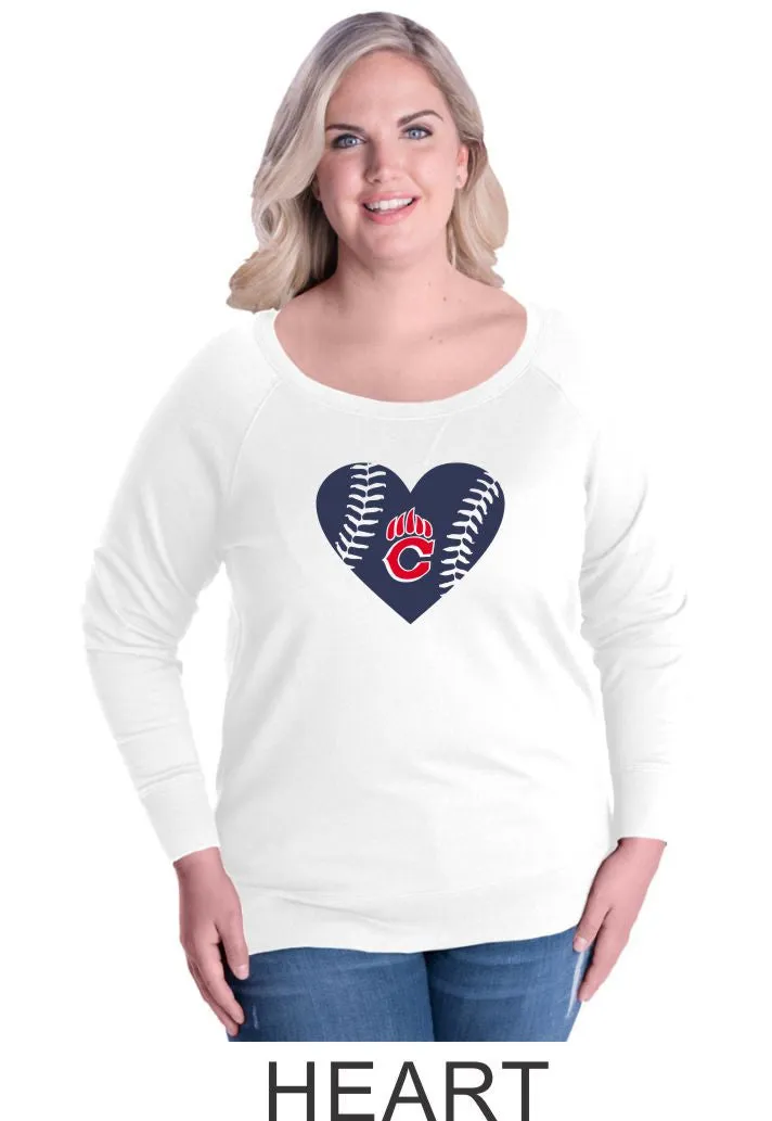 Chap Baseball Curvy Ladies Slouchy Pullover in 4 Designs- Matte or Glitter