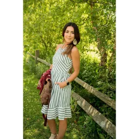 Chevron Ruffle Dress