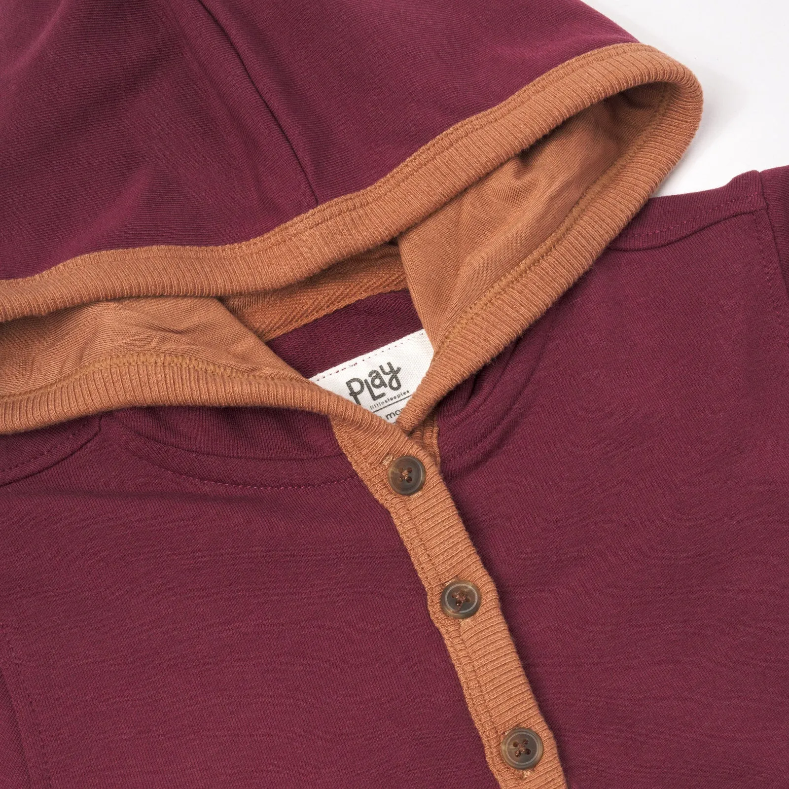 Classic Burgundy Henley Hoodie