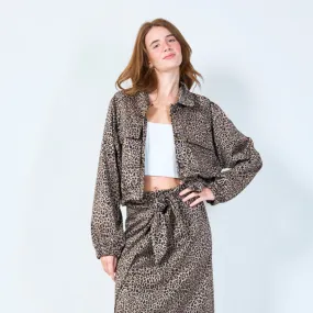 Cropped animal print jacket wholesale