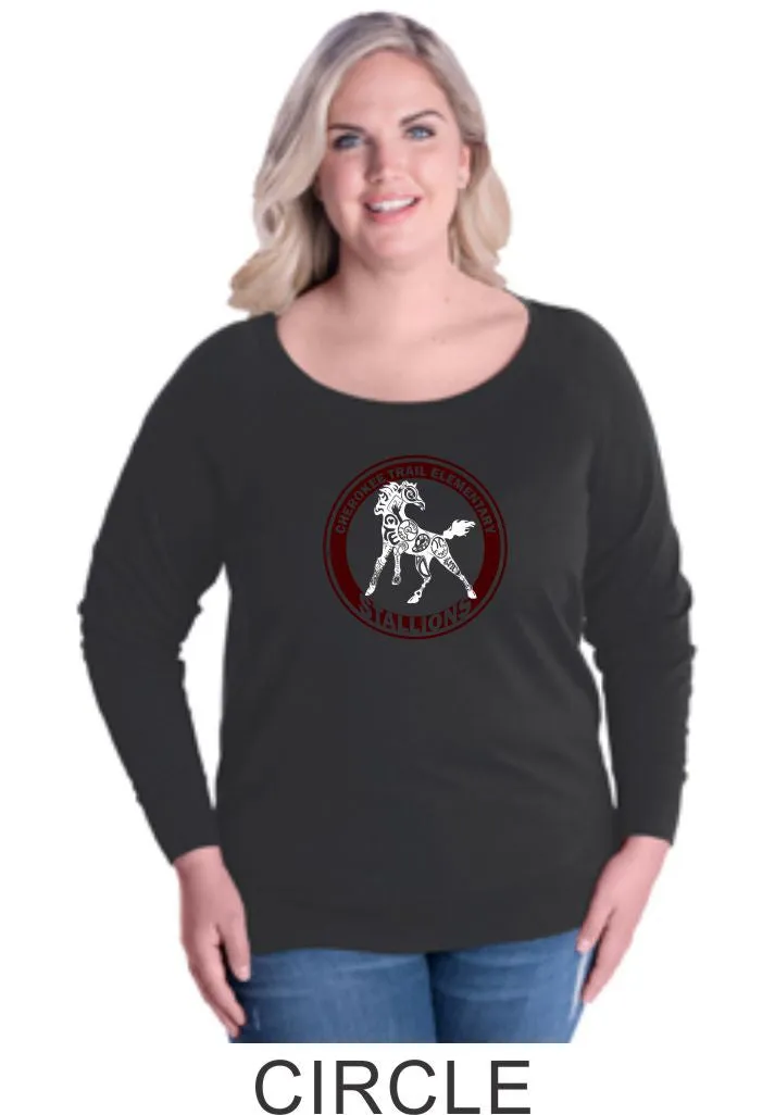 CTE Curvy Ladies Slouchy Pullover in 4 New Designs- Matte or Glitter