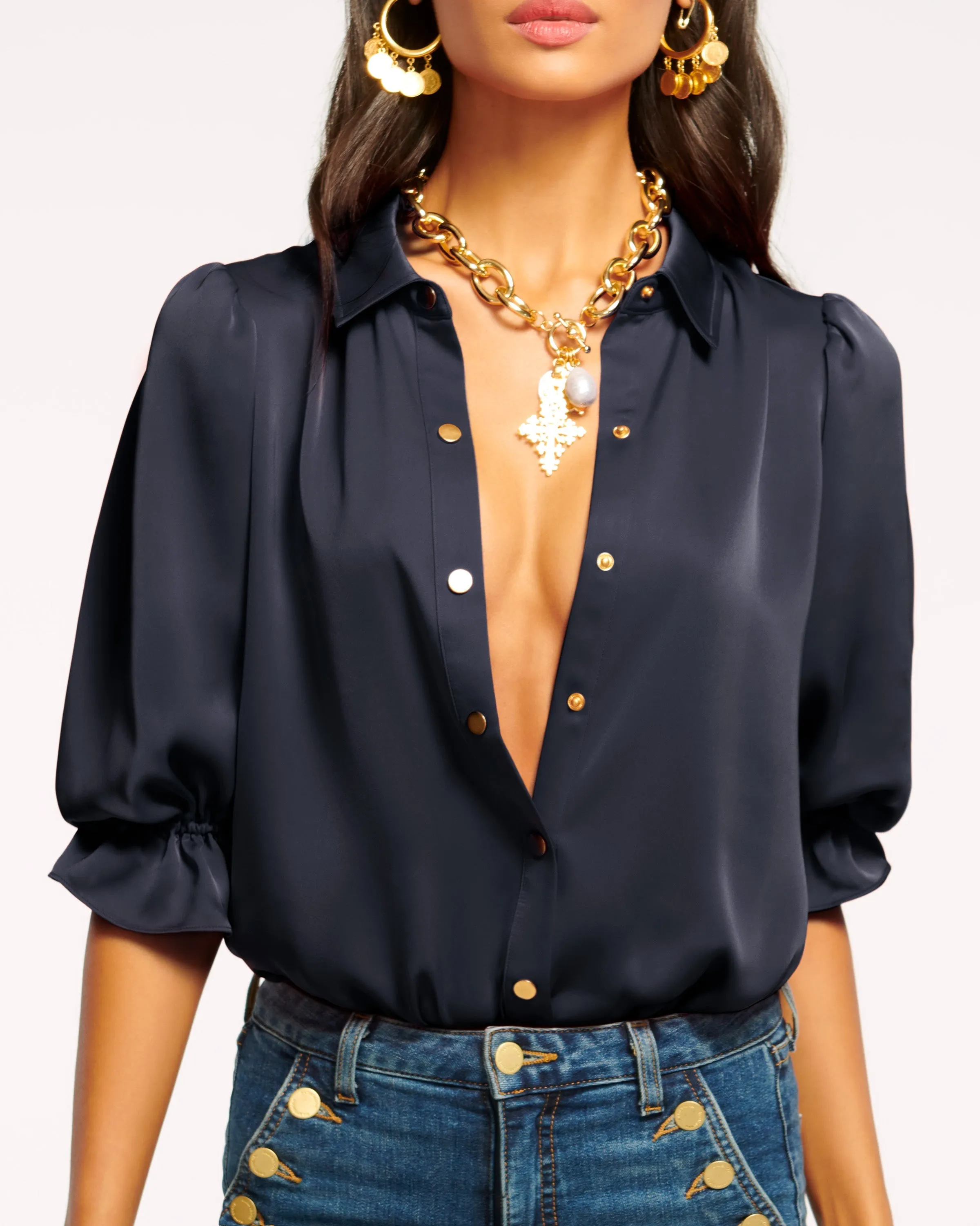 Dina Button Down Bodysuit