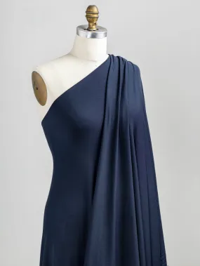 Drapey Tencel Modal Stretch Jersey Knit - Navy - Swatch