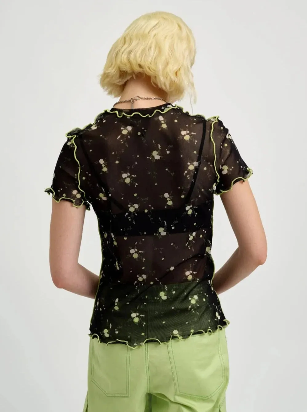 ELIZA FAULKNER - Remy tee black floral mesh