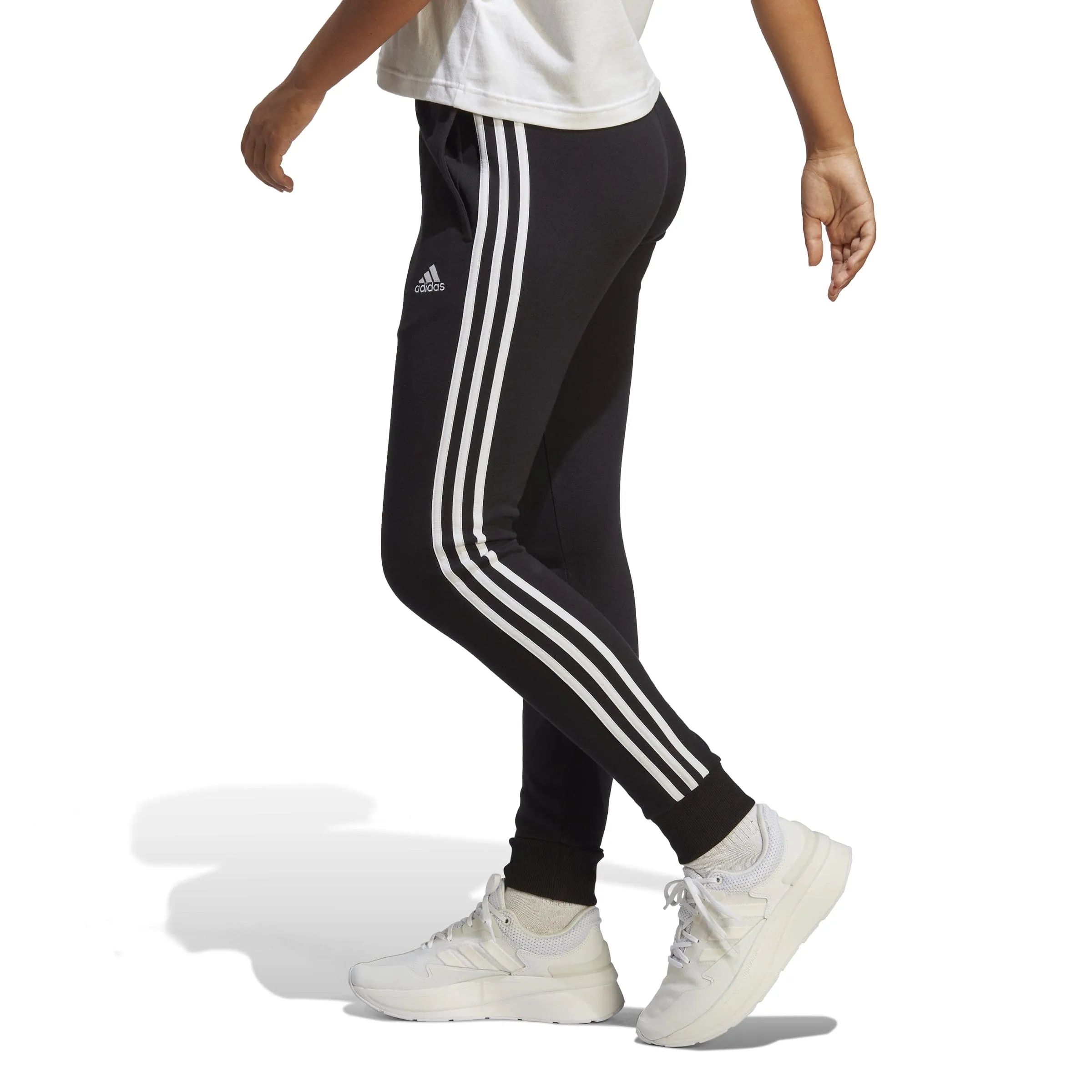 ESSENTIALS 3-STRIPES FRENCH TERRY CUFFED PANTS