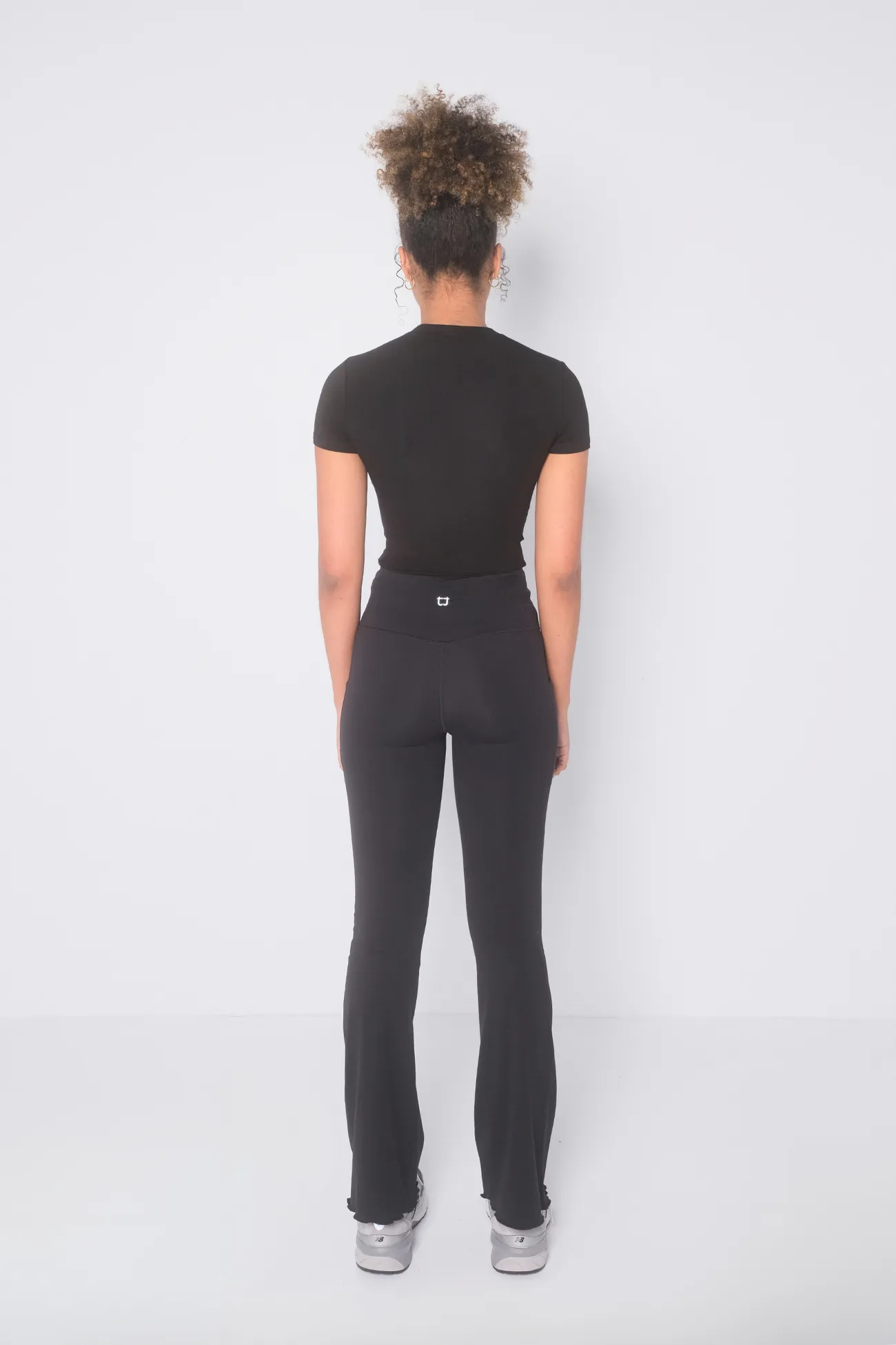 Frill Flare Pocket Leggings - Black