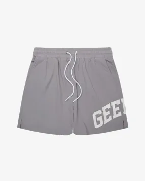 GEEDUP TEAM LOGO SWIM SHORTS GREY WHITE