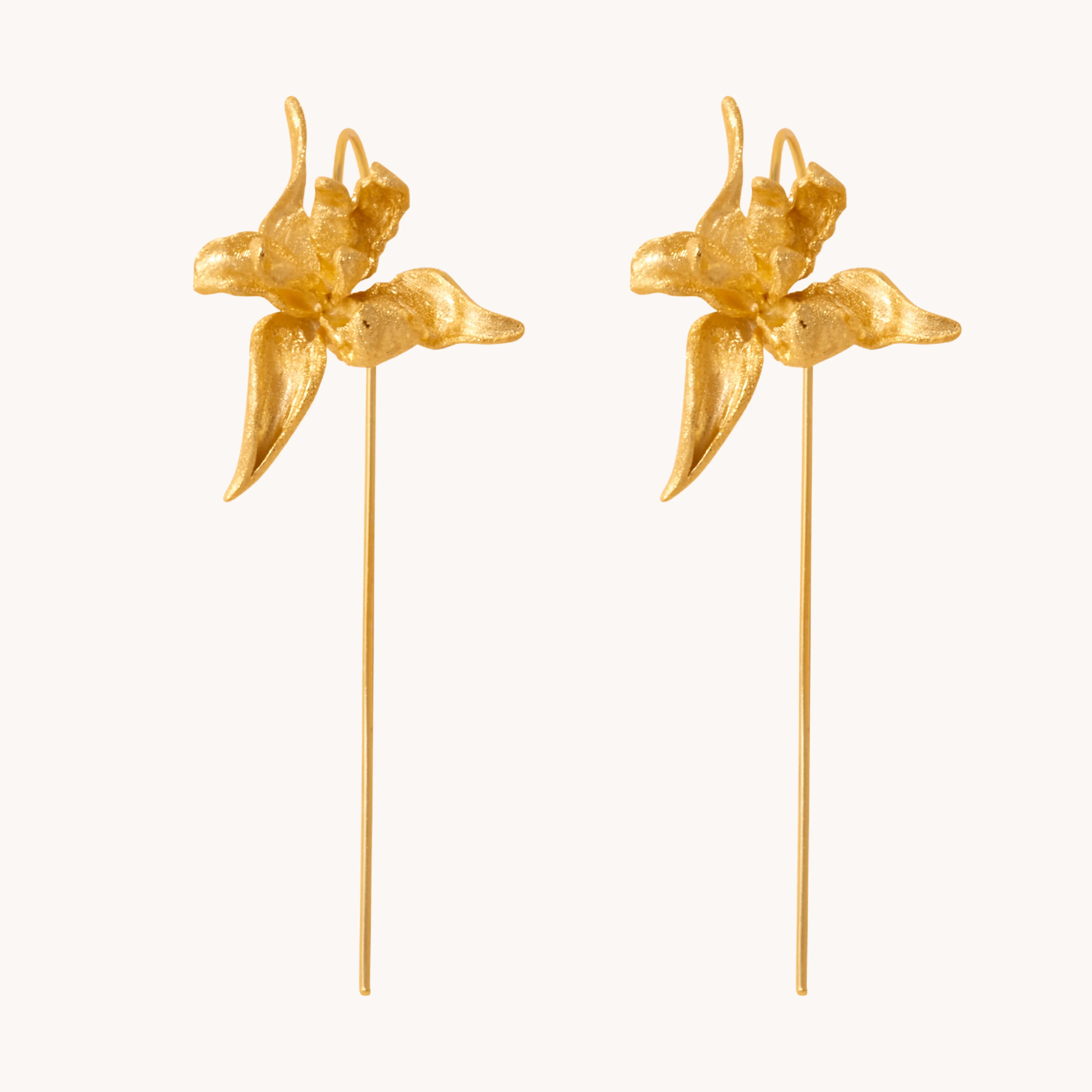 Iris Gold Drop Earrings