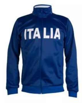 Italy 1970 Football Jacket Blue Vintage Track Soccer Retro Style