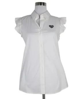 Love Moschino White Top w/ Ruffle Trim sz 6