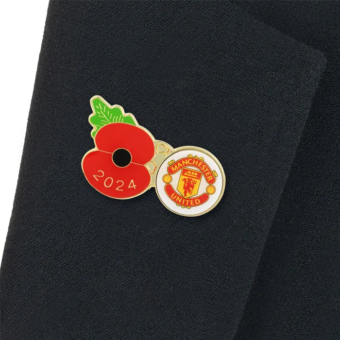 Manchester United Poppy Football Pin 2024