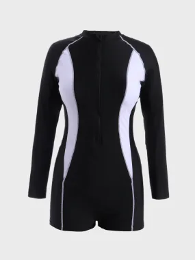 Midsize Conservative Matte Coloblock Surfing Suit