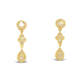 Multi Shape Diamond Drop Earrings