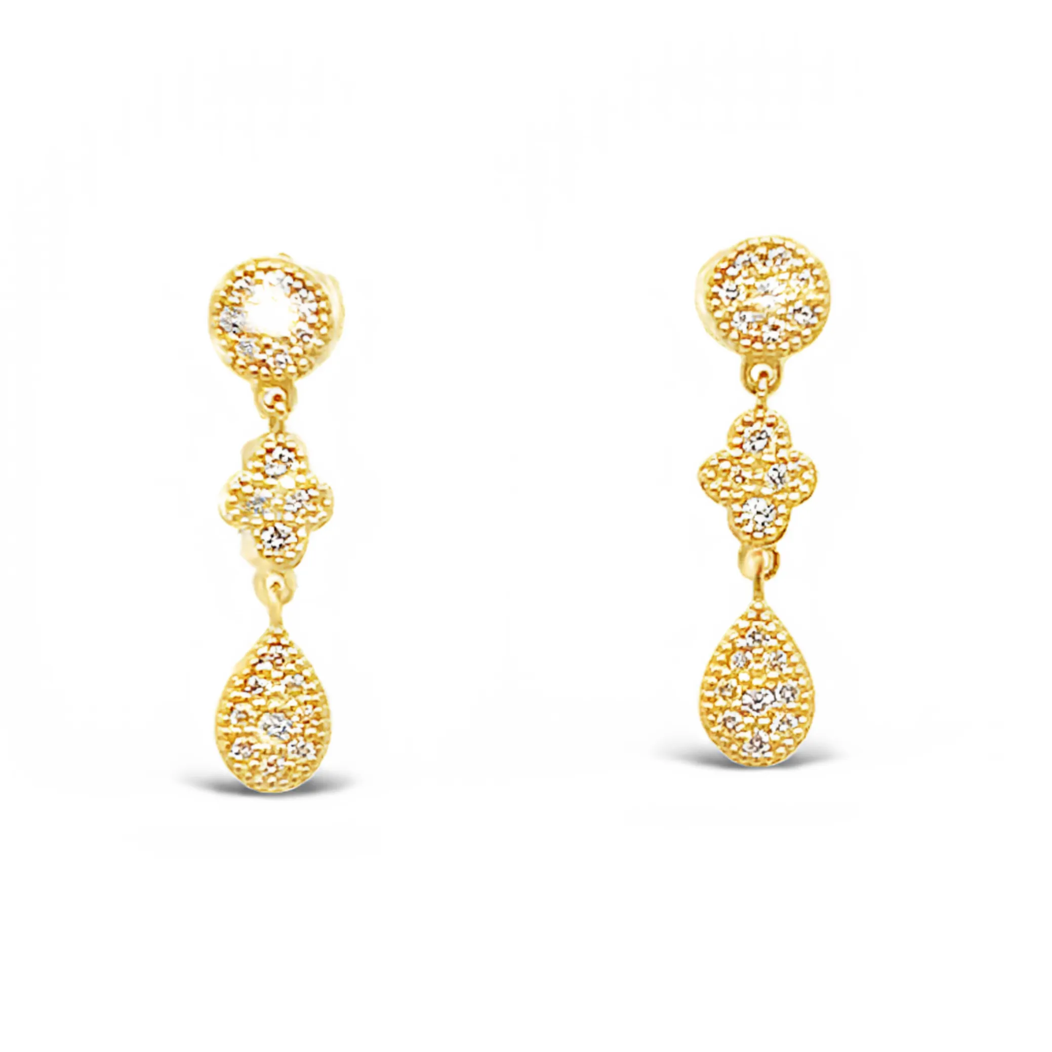 Multi Shape Diamond Drop Earrings