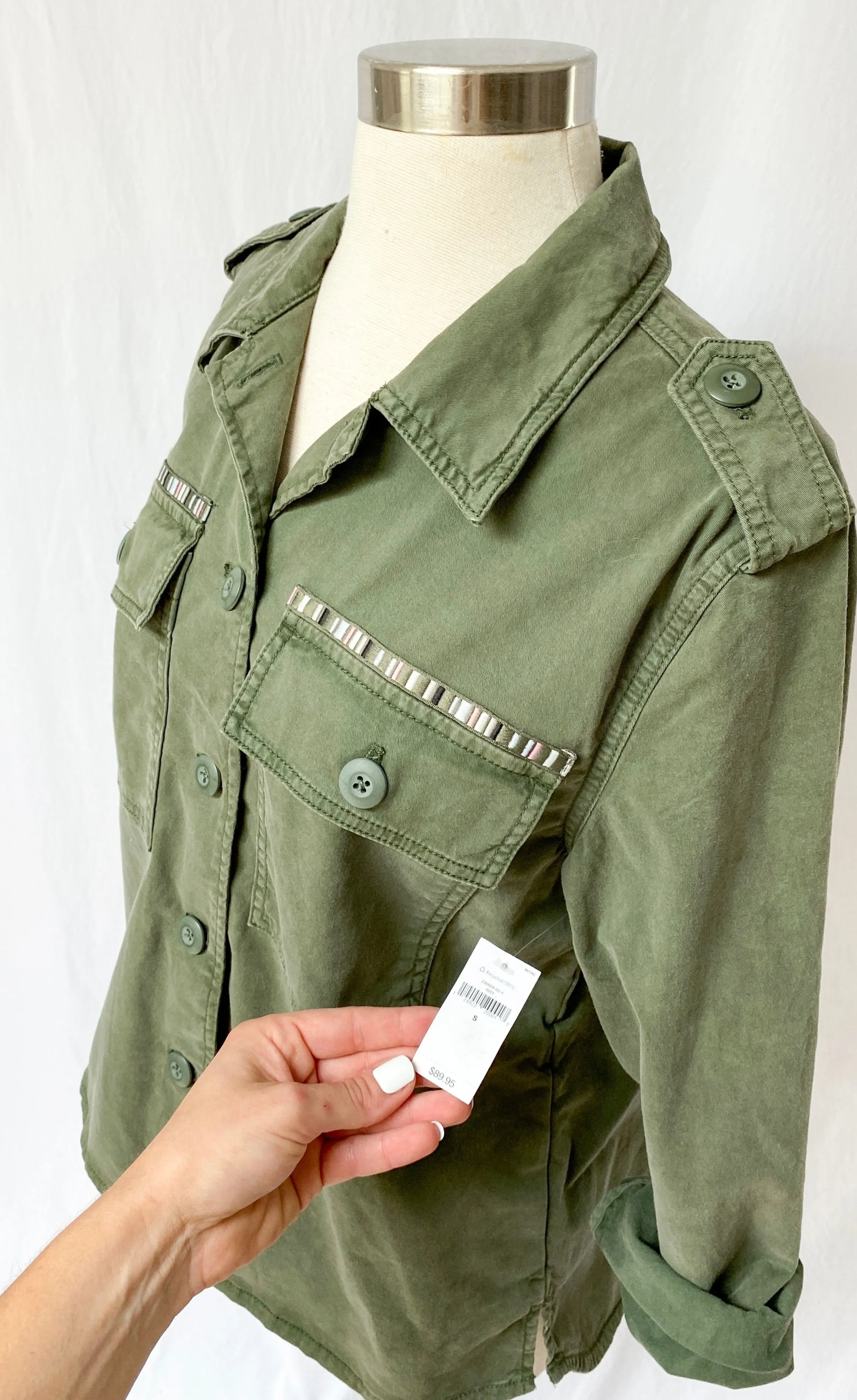 NEW Gap Olive Khaki Utility Button Down Jacket (S)