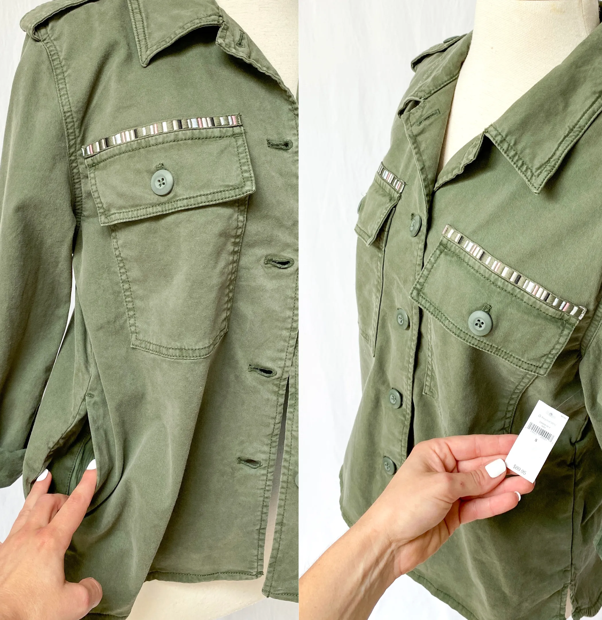 NEW Gap Olive Khaki Utility Button Down Jacket (S)