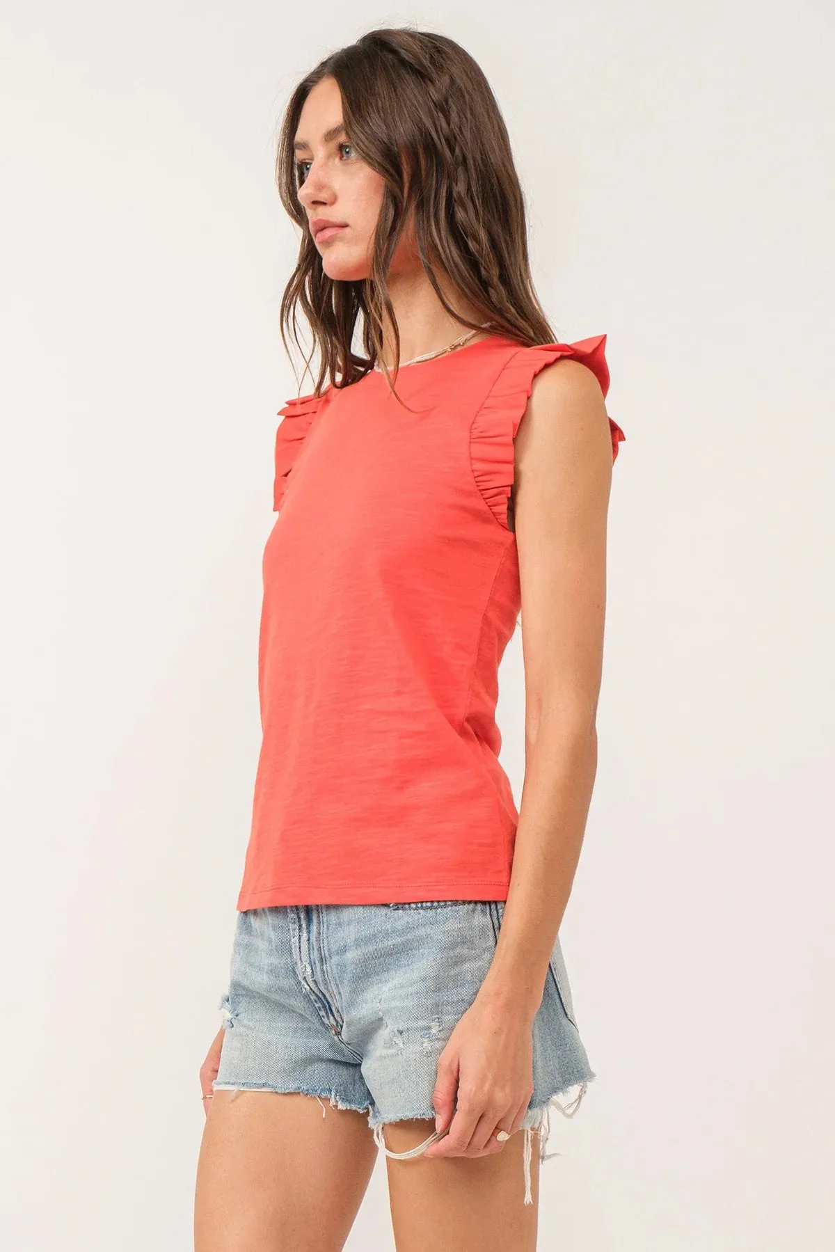 North Pimento Ruffle Top