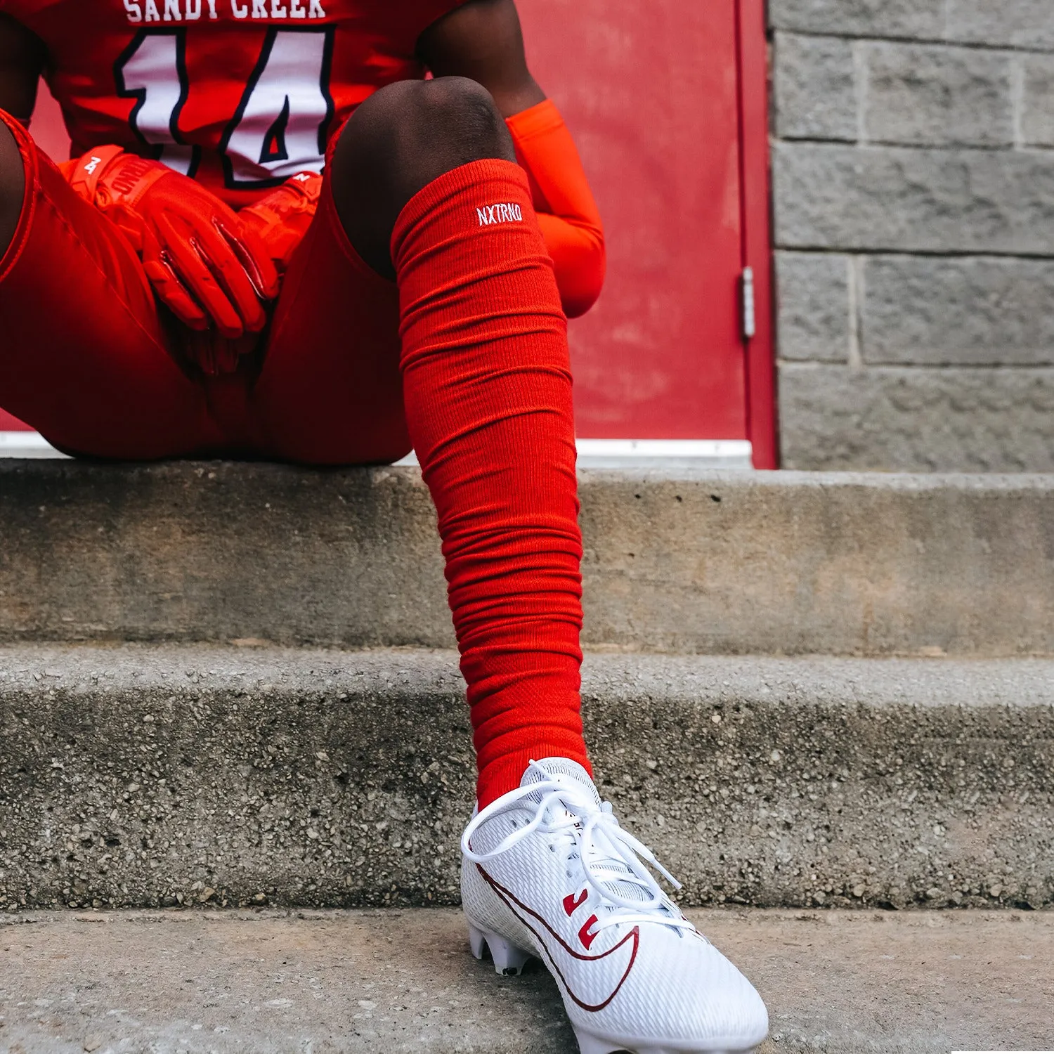 NXTRND XTD® Scrunch Football Socks Red