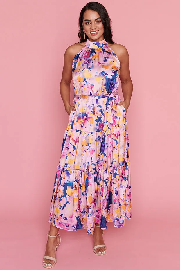 Piper Watercolour Rose Party Dress