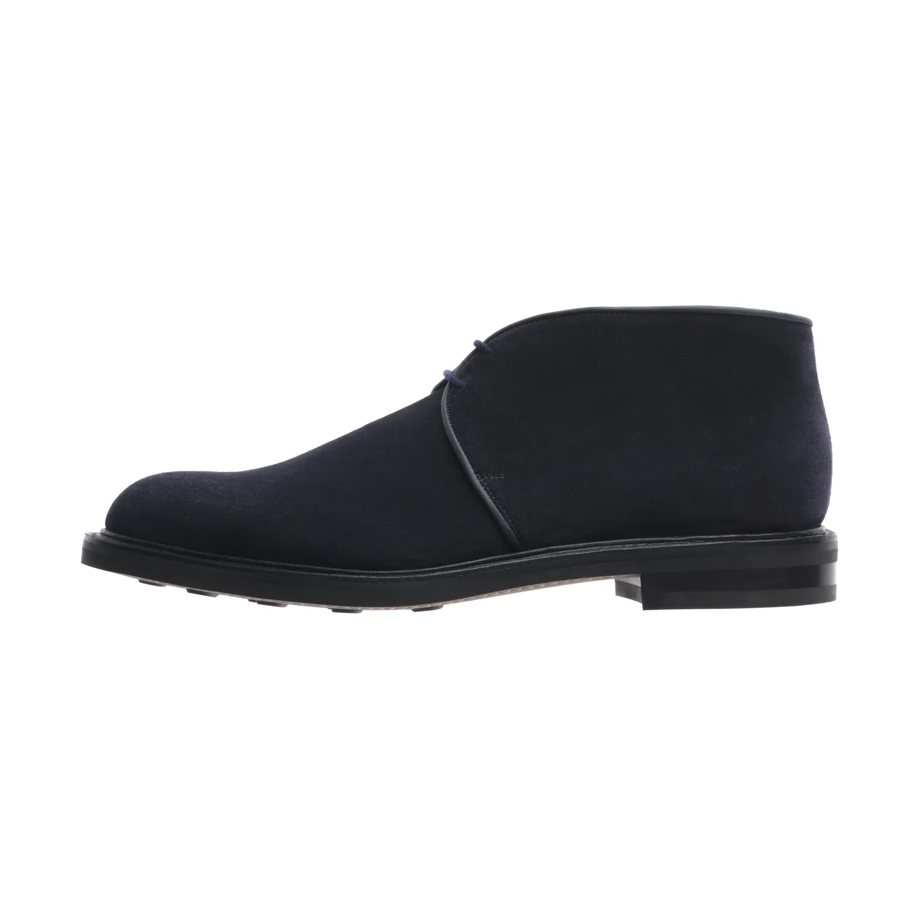 "Grove" Two-Eyelet Suede Chukka Boot in Navy Blue