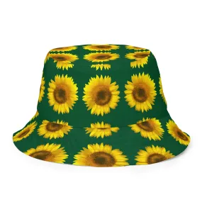 Reversible bucket hat Green Sunflower