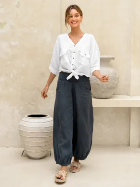 Sadhu French Linen Pants Charcoal