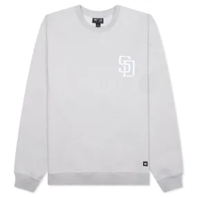 San Diego Padres Puff Print Crew Fleece - Off-White