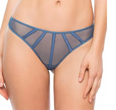 Satin contour thong [Ocean Blue]