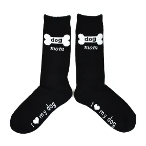 TeeHee Socks Women's Novelty Cotton Crew Dog Mom (W1417)