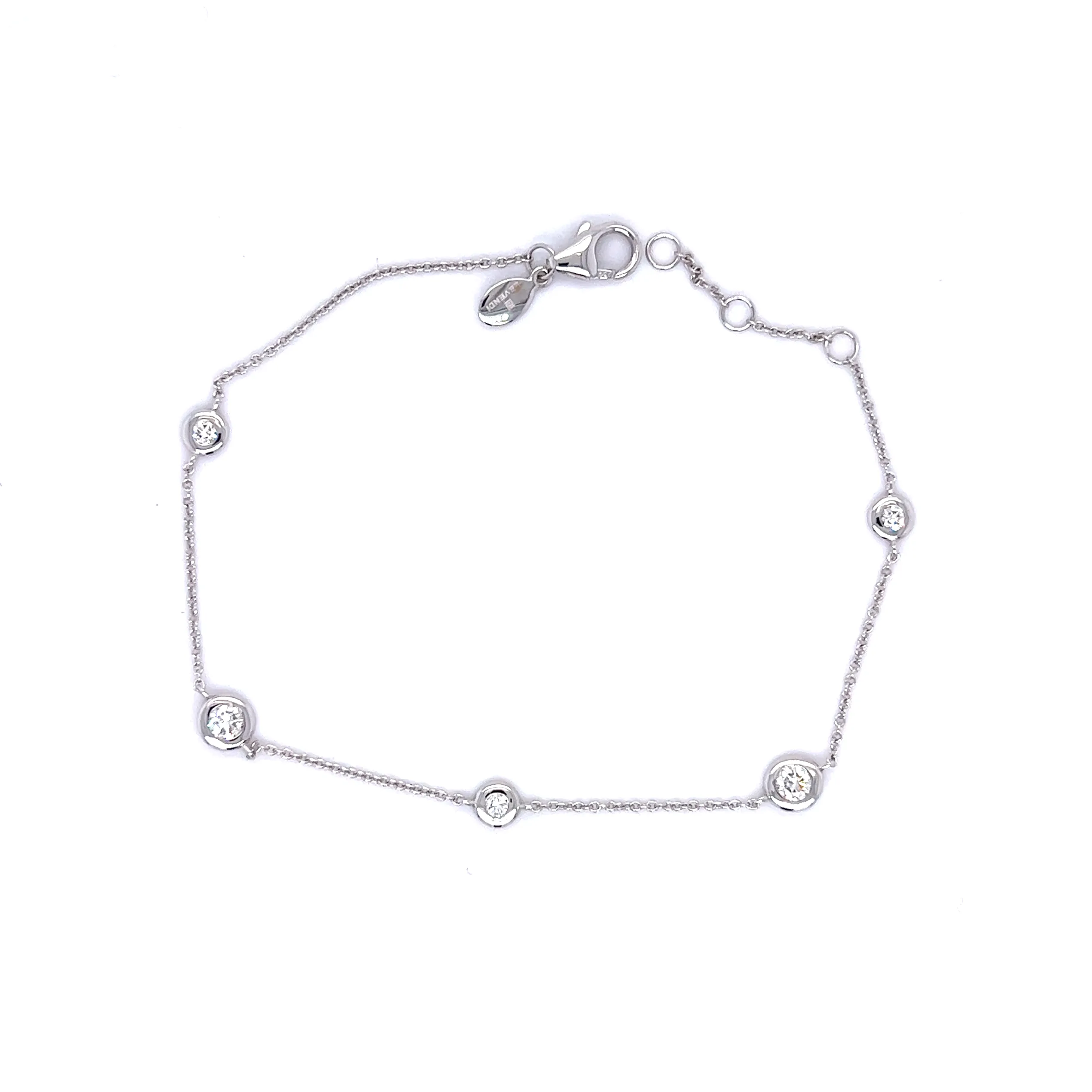 White Gold Diamond Bracelet 5 Stone