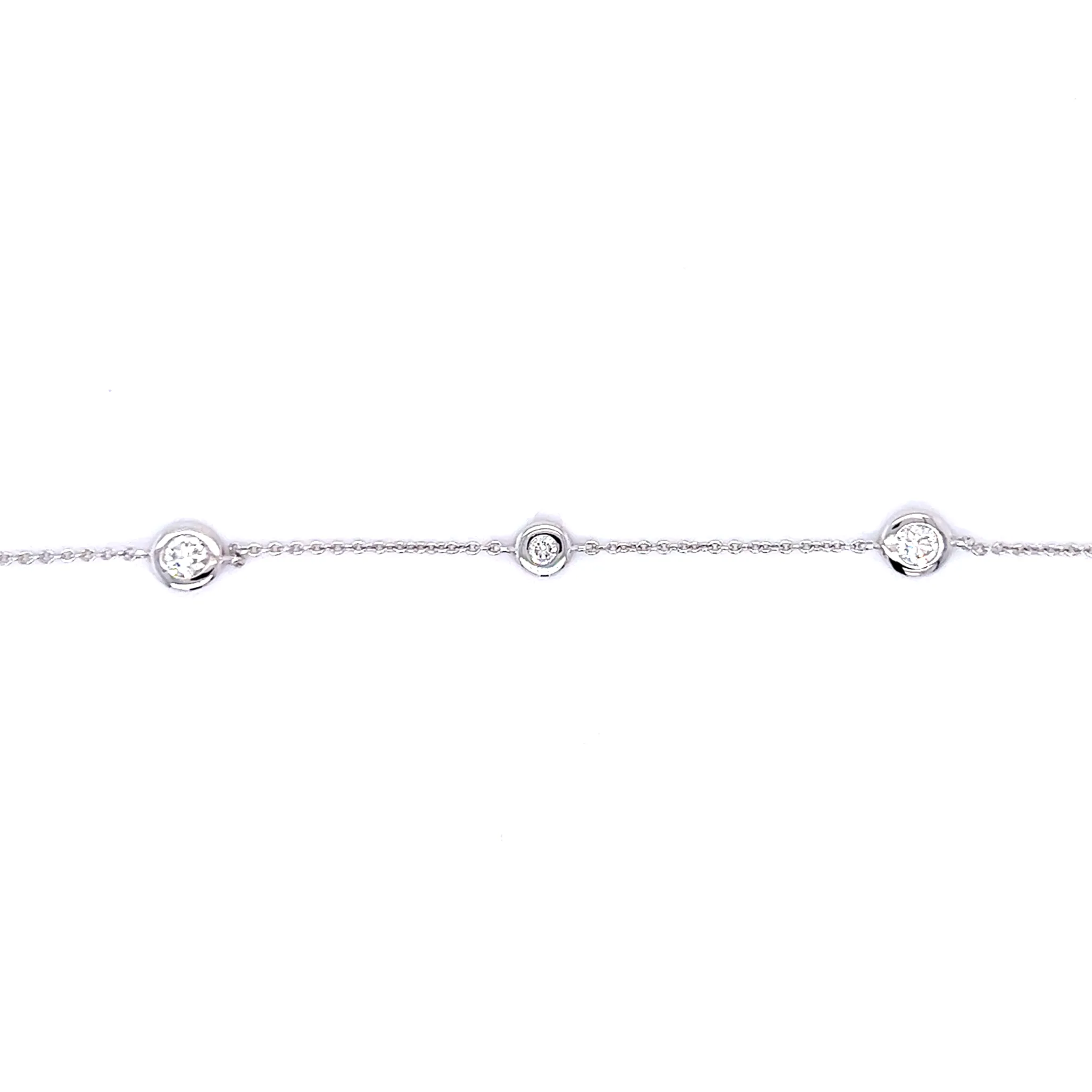 White Gold Diamond Bracelet 5 Stone