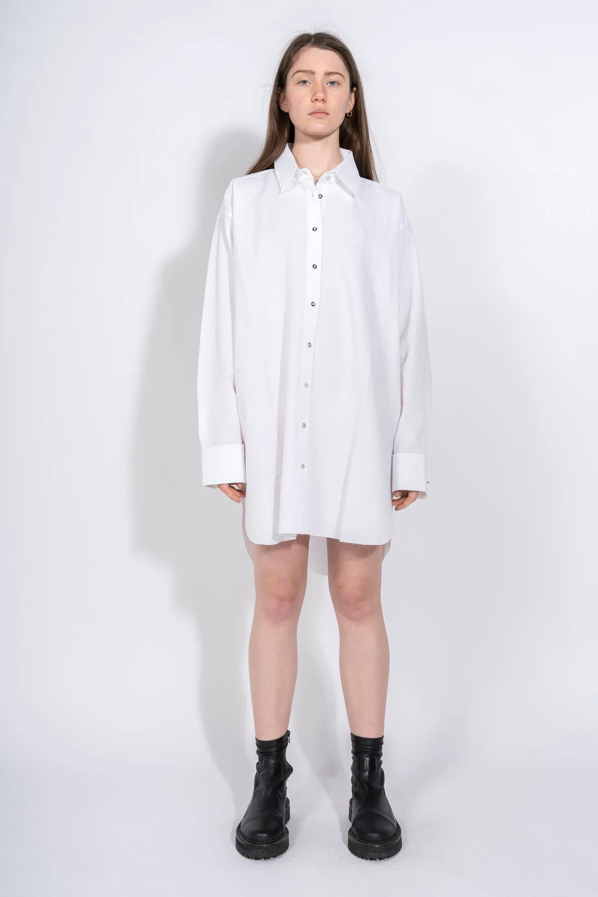 WHITE TEXTURED XXL SHIRT