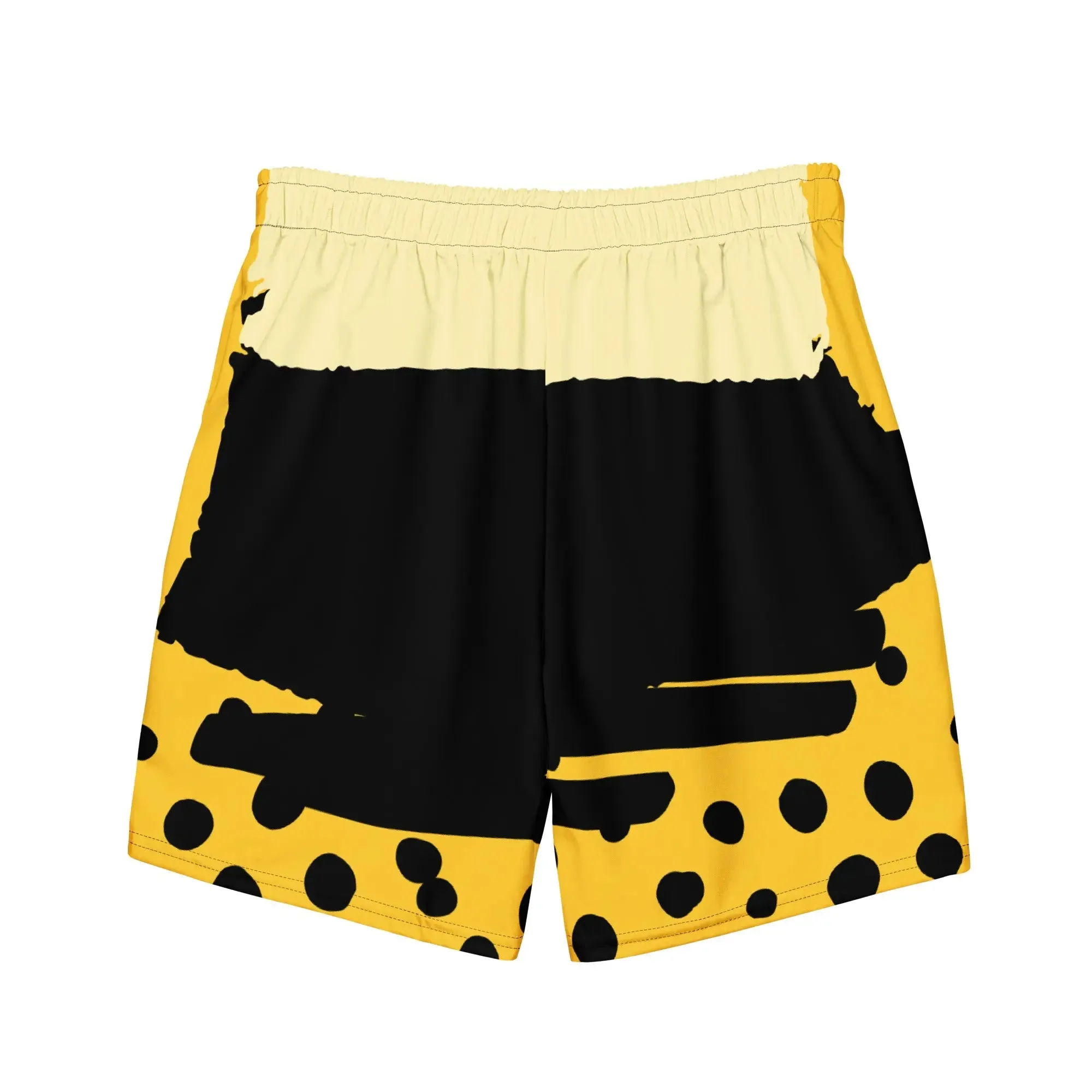 Yellow and Black Abstract Men's Swim Trunks